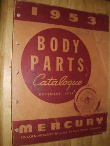 1953 mercury body parts catalog original parts book
