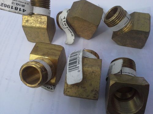 Six 45 deg. brass 1/2 in. fittings., air line