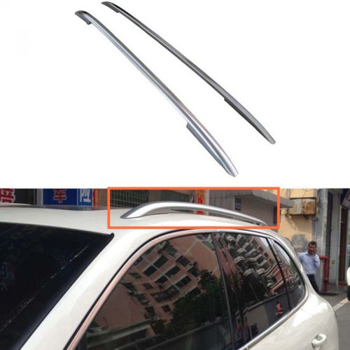 2pcs top roof rack rail mount aluminum silvery for porsche cayenne 2011-2015