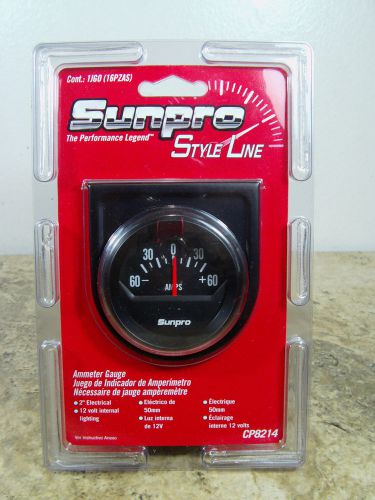 Brand new sunpro 2 inch ammeter black / black bezel new cp8214