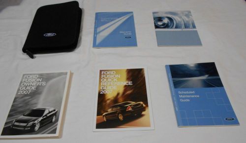 2007 ford fusion owner&#039;s manual 6/pc.set &amp; black ford zippered factory case