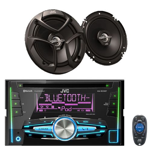 Jvc 6.5&#034; 2way coaxial car speakers &amp; jvc bluetooth cd usb ipod mp3 car receiver