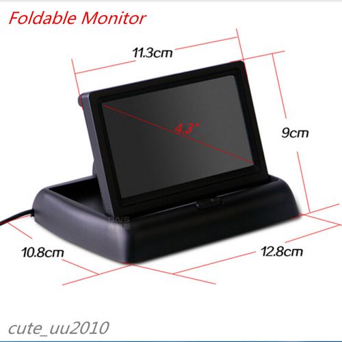 Foldable 4.3&#034; lcd colorful display screen car reverse rearview parking monitor