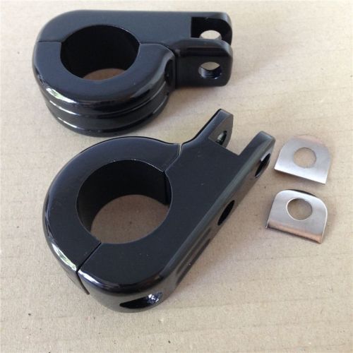 Black foot rese footpeg p-clamp mounting kits for harley 1 1/4&#034; highway bars