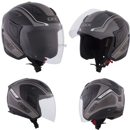 Motorcycle helmet ckx urban air black/grey xsmall open face adult scooter