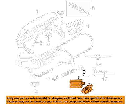 Chrysler oem trunk lid-courtesy lamp 68088801aa