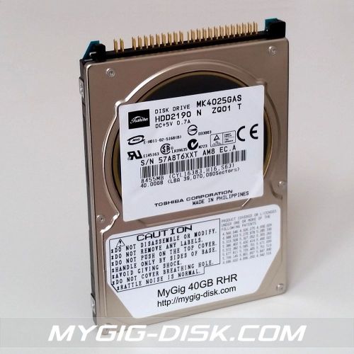 New 40gb mygig hard drive for rew, rhb, rbz, rer, ren, rhw, rez or rep