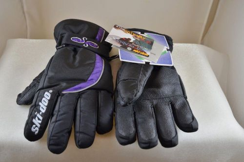 Nwt! ladies vintage ski-doo muskoka black &amp; purple snowmobile riding gloves! s