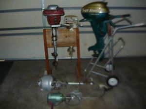 Antique outboard motors. johnson - scott-atwater - montgomery ward - minn-kota