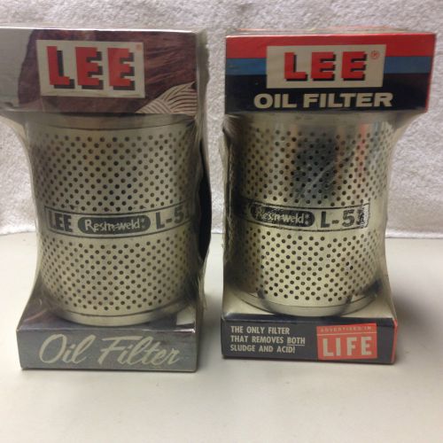 2 vintage lee l-51 oil filter cartridge chevy 1940 - 1962 willys jeep 1941 -45