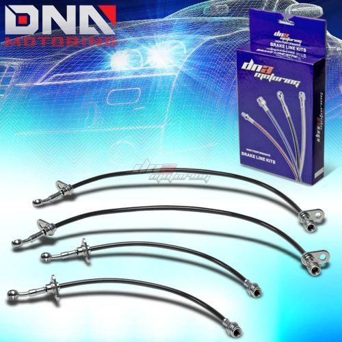 For 00-03 honda s2000 ap1 s2k black stainless steel hose braided brake line kit