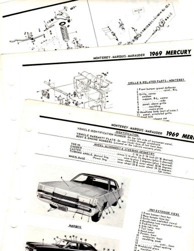 1969 mercury monterey marquis motor&#039;s original body frame crash illustrations m2