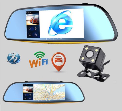 9in1 gps bluetooth touch screen rearview mirror monitor dvr fm hd mini cam