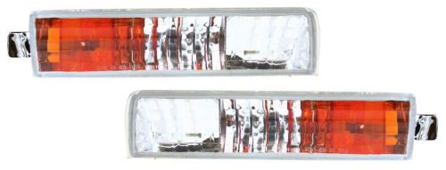 Turn signal light lamp lens &amp; housing pair set (driver &amp; passenger side, qty 2)