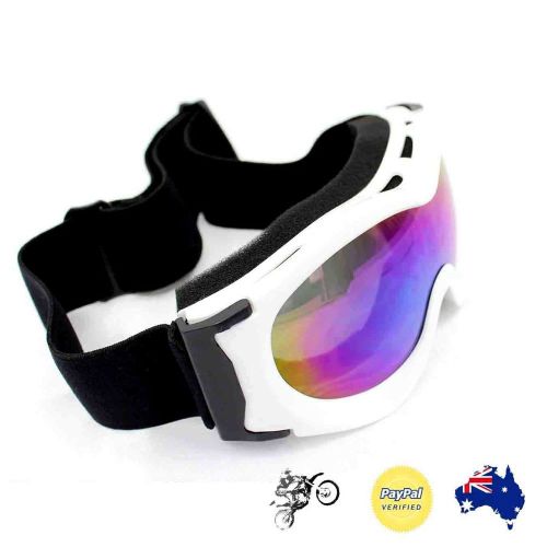 Kids child boy girl junior white goggles  motocross dirt bike trail quad sports