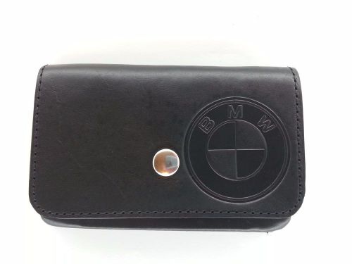 New bmw black pocket leather business id credit card holder case wallet handmade