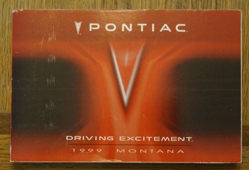 1999 pontiac montana owners manual book