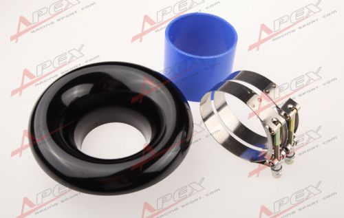 3.5&#034;  black universal velocity stack for cold/ram engine air intake/turbo horn