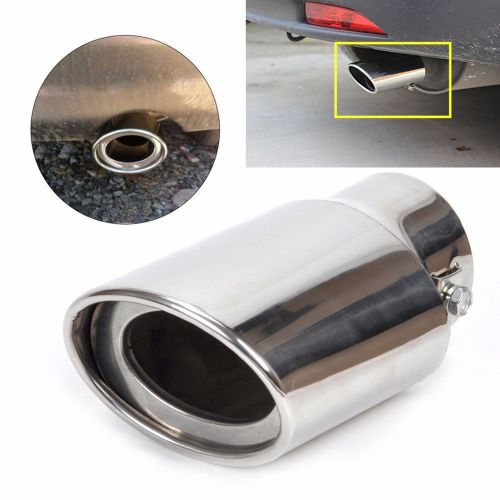 Car exhaust tail throat muffler tip pipe silver chrome round fit 1.8-2.2 t1/2