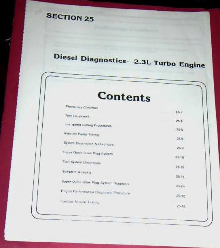 1985 86 ford ranger 2.3l turbo diesel diagnostics troubleshooting mitsubishi