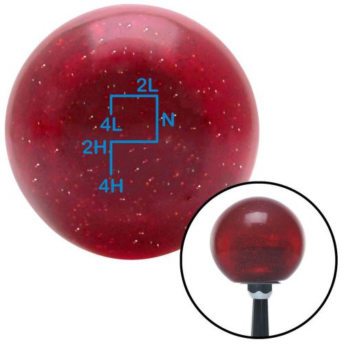 Blue shift pattern 39n red metal flake shift knob with m16x1.5 insertblack