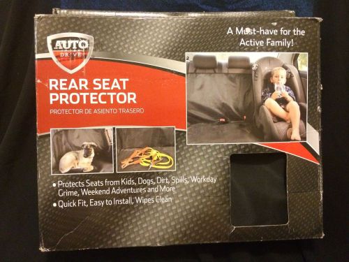 New*rear seat protector by auto drive*easy install &amp; wipes clean*black*free ship