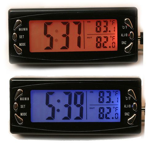 New digital vehicle auto lcd inside&amp;outside clock temperature thermometer gauge