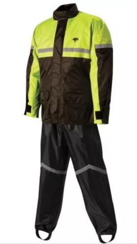 Nelson-rigg sr-6000 stormrider 2-piece motorcycle rainsuit (hi-vis yellow) small