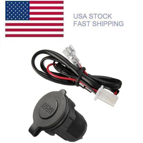 Waterproof power socket car motorcycle cigarette lighter plug 12v 24v usa stock