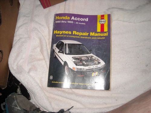 Honda accord 1990 thru 1993 repair manual - haynes 42012