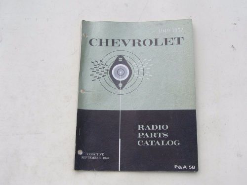 1949 1972 original chevrolet radio parts catalog