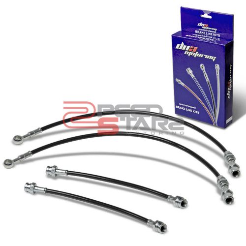 For 89-94 maxima j30 non abs black pvc coated stainless hose brake lines/cable