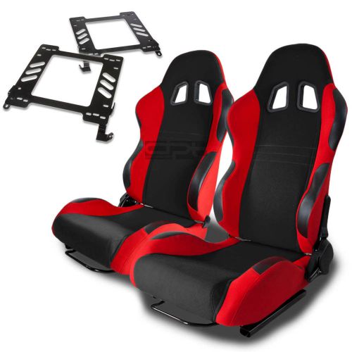 Type-7 racing seat black red woven+silder+for 02-07 wrx/sti gd/gg bracket x2