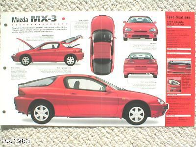 Mazda mx3 / mx-3 imp brochure: 1991,1992,...........