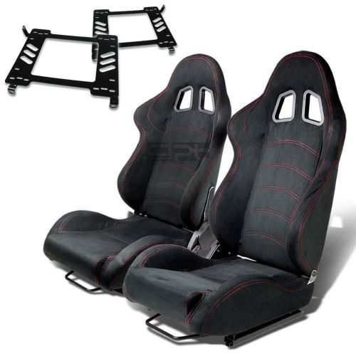 Type-1 racing seat black suede+silder+for 90-99 toyota mr2/mr-2 sw20 bracket x2