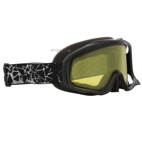 Snowmobile ckx falcon goggle snow black anti-fog adjustable strap yellow lens