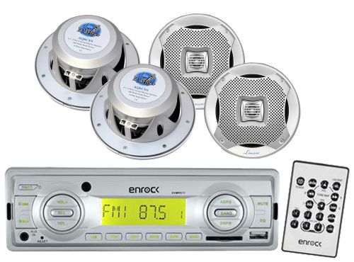 Ekmrs12 boat marine usb am fm aux receiver,6.5&#034; marine lanzar 2way 400w speakers