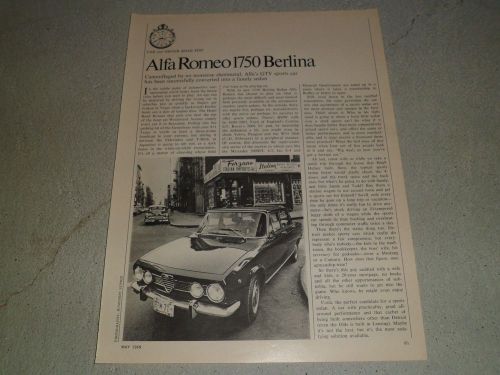 1969 alfa romeo 1750 berlina article / ad