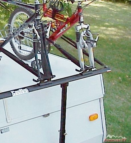 Prorac 2 two bike bicycle carrier rack popup tent trailer camper with tire pads