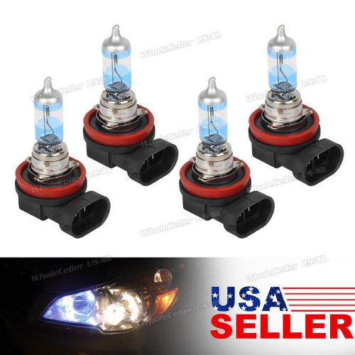 2sets 5000k white h11 daytime running light drl 55w halogen bulb