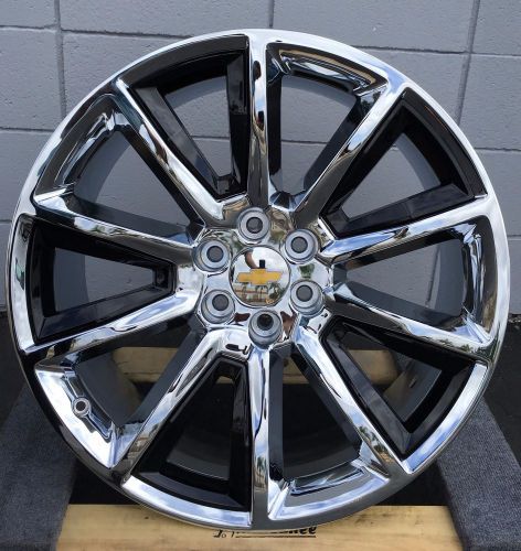 24&#034; chevy gmc style cv73 chrome black chevy tahoe sierra suburban yukon wheels