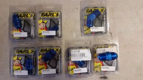 Lot new earl&#039;s an fittings blue -10 to 3/8 1/2 npt pipe to an (check out my othe