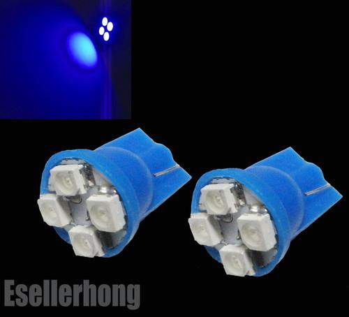 2x blue t10 4-smd led wedge lights 168 194 159 655 w5wb 906 555 #hf11