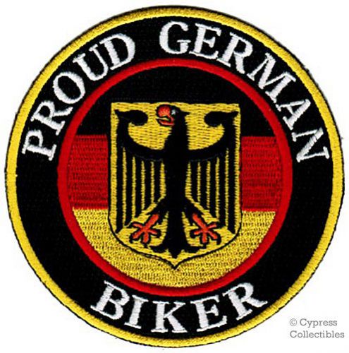 Proud german biker iron-on patch germany flag emblem embroidered aufnäher eagle