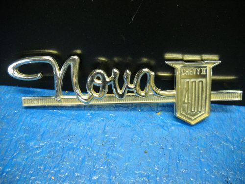 1962 nova chevy ii 400 oem rear quarter emblem 62 chevrolet 4865159 nice