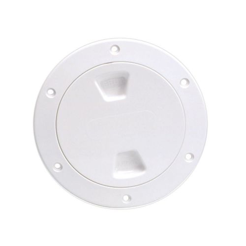 Beckson 4 smooth center screw out deck plate white 4.5 cut