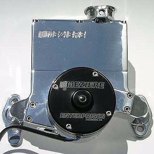 Meziere 42gpm reservoir electric water pump hd motor sb chevy wp201chd chrome