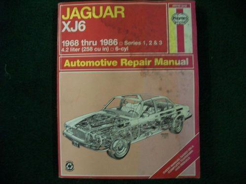 Haynes jaguar xj6 1968 thru 1986 repair manual 4.2l 6 cyl #242 49010