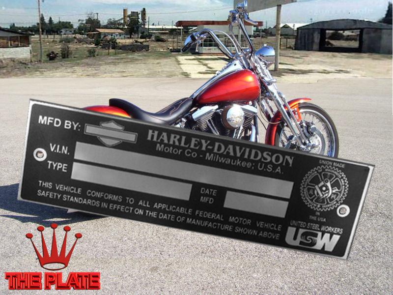 Harley evo softail herritage dyna wide glide twin cam v-road data plate h3c