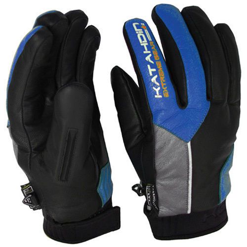 Katahdin gear kg track leather gloves blue - short - xlarge